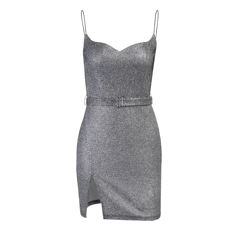 

Fanco Sexy V-Neck Spaghetti Strap Dress Women 2021 Spring and Summer High Waist Fashion Casual Sleeveless Slim Party Vestidos