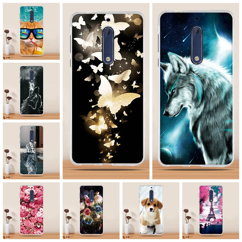 Чехол для Nokia 5 силиконовый милый чехол накладка мягкий из ТПУ с объемным