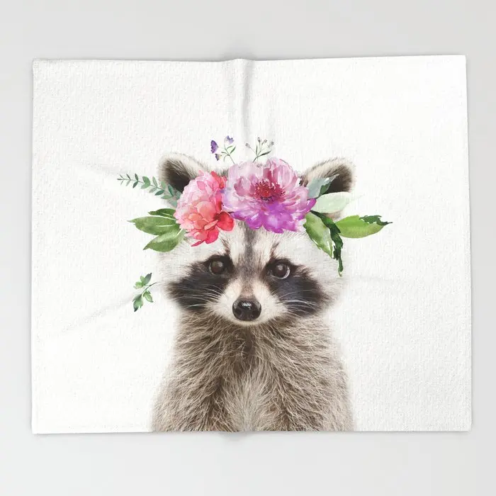 Цветочный дизайн одеяло s детское енот Цветок Корона пледы одеяла из фланелевой