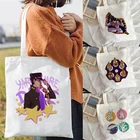 Сумки для покупок Jojo, невероятные приключения, настраиваемый логотип, оптовая продажа, сумка-шоппер 2021, Женская Экологически чистая Складная Сумка-тоут из аниме