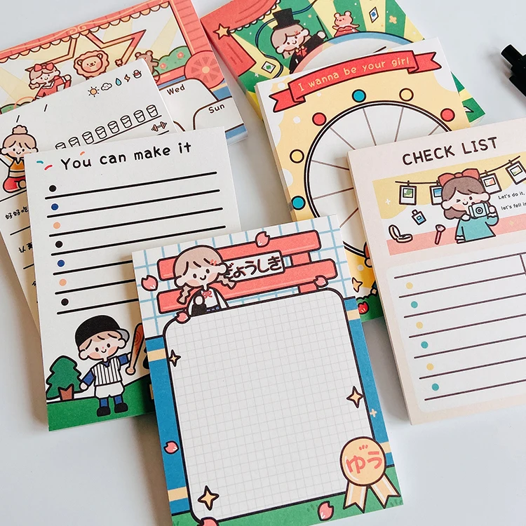 SIXONE 50 листов мультяшная милая девушка план бумага для заметок учеников милый