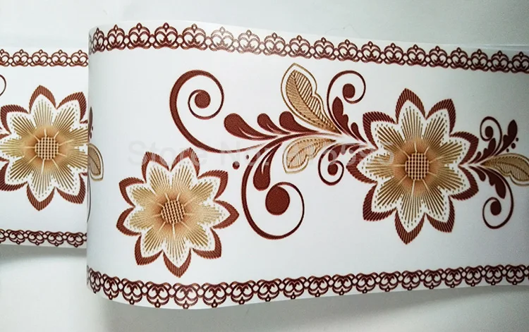 DIY самоклеющиеся обои, водостойкие, 5 м, для ванной комнаты, 3D, цветочный узор, ПВХ, наклейки на стену, линия талии, для кухни, комнаты, Настенный декор