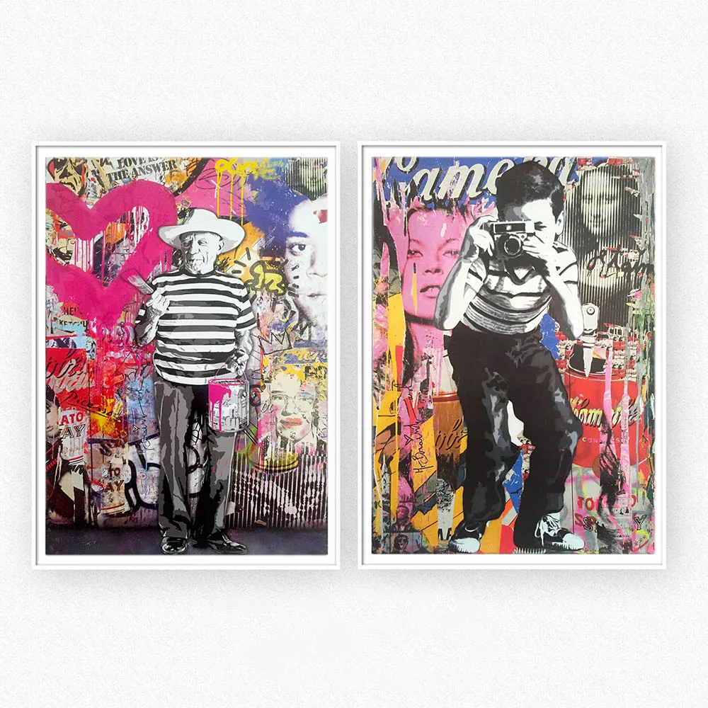 

Girl with Balloon Street Wall graffiti Art Canvas Paintings Abstract Art Canvas Prints For Kids Room Cuadros Decor