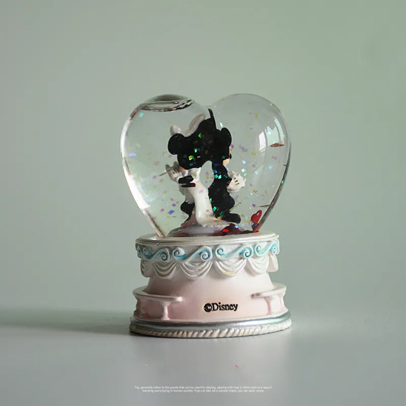 

1PCS 6CM Disney box Mickey Minnie couple western wedding crystal ball ornament model wedding gift girlfriend gift