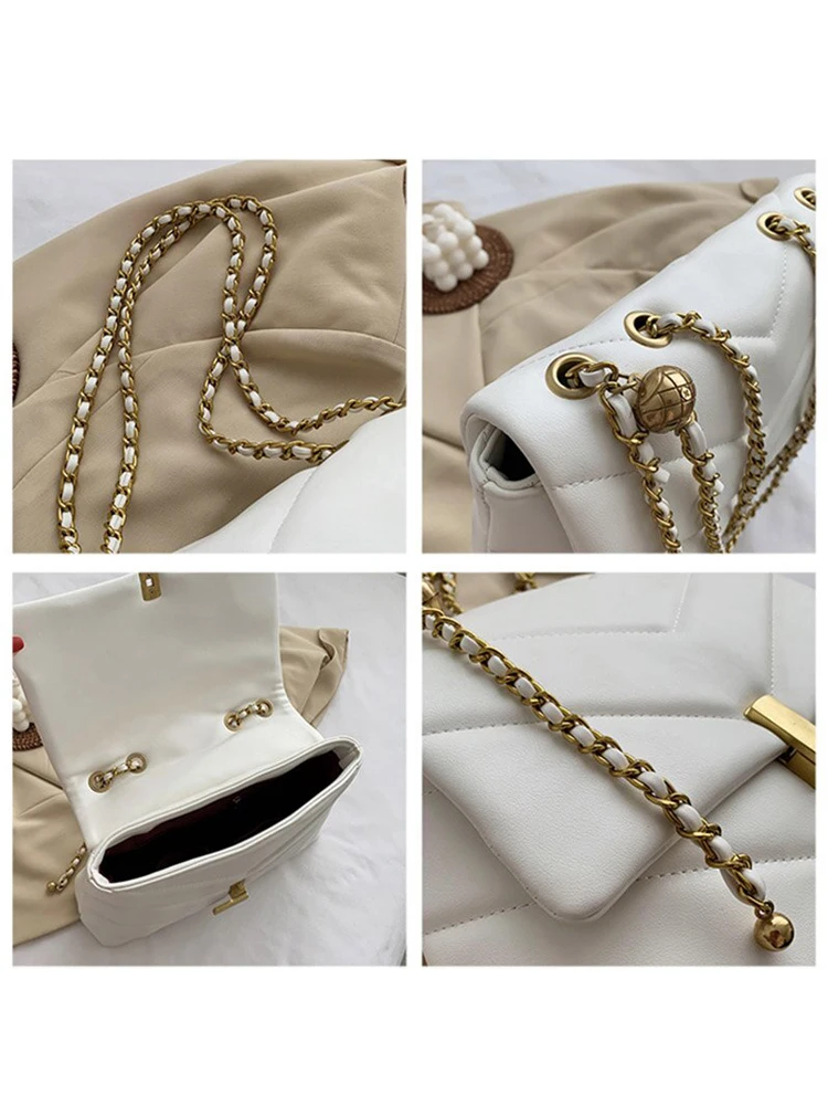 

Buylor Handbag Women Shoulder Bag Retro Chain PU Leather Female Casual Handbag Elegant Messenger Wallet Female Large Tote Bag