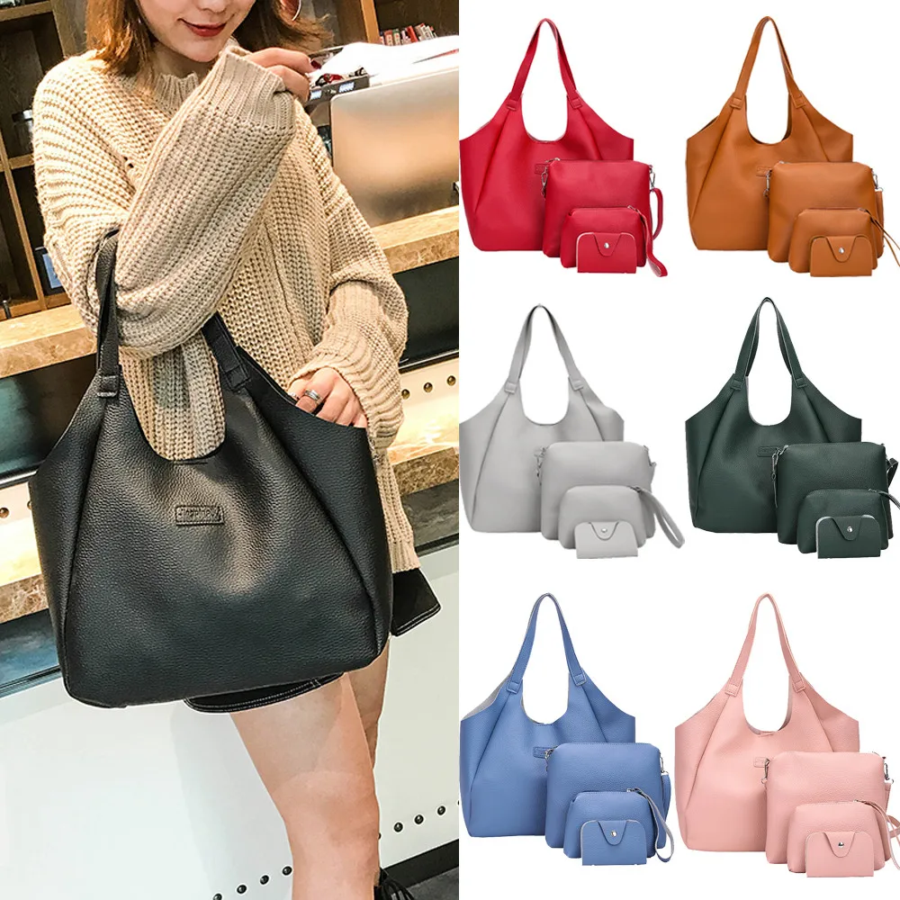 4 шт. женская сумка-мессенджер сумки кожаная сумка для женщин четыре комплекта