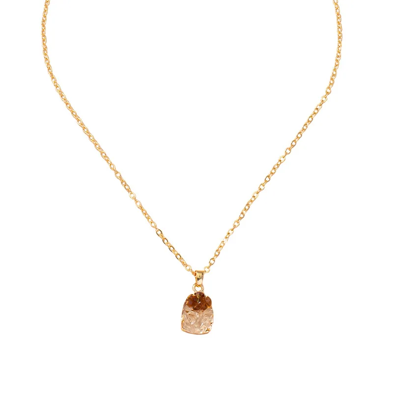 

Ins Gold Chain Acrylic Resin Druzy Druzy Stone Geometric Pendant Choker Necklaces Trendy Korean Fashion Women Party Jewelry