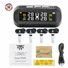 Датчик давления автомобильных шин, Система контроля давления в шинах, солнечная батарея или зарядка от USB, HD ЖК-дисплей, автоматический сигнал тревоги, 4 беспроводных внешних датчика