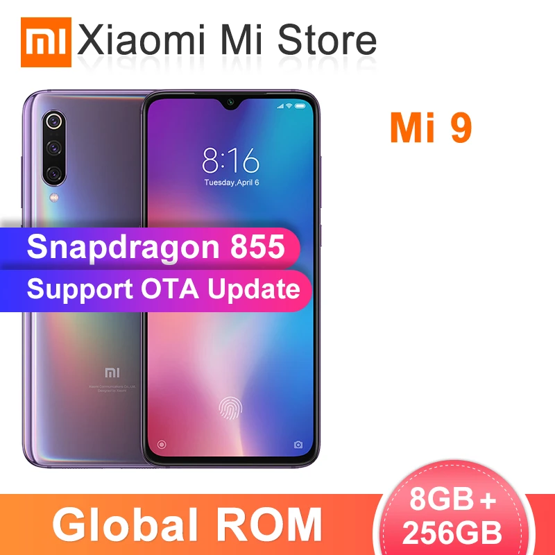 Глобальная версия Xiaomi mi 9 6 ГБ ОЗУ 64 Гб ПЗУ mi 9 Смартфон Snapdragon 855 Восьмиядерный 6,3" 48MP тройные камеры NFC OTA обновление