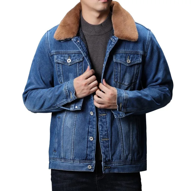 Mcikkny мужские зимние теплые джинсовые куртки с флисовой подкладкой плотные