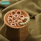 Bopoobo10 шт 25 мм30 мм деревянное кольцо для прорезывания зубов для малышей Монтессори DIY Браслеты с орнаментами аксессуары подарок для младенцев уход за зубами продукты