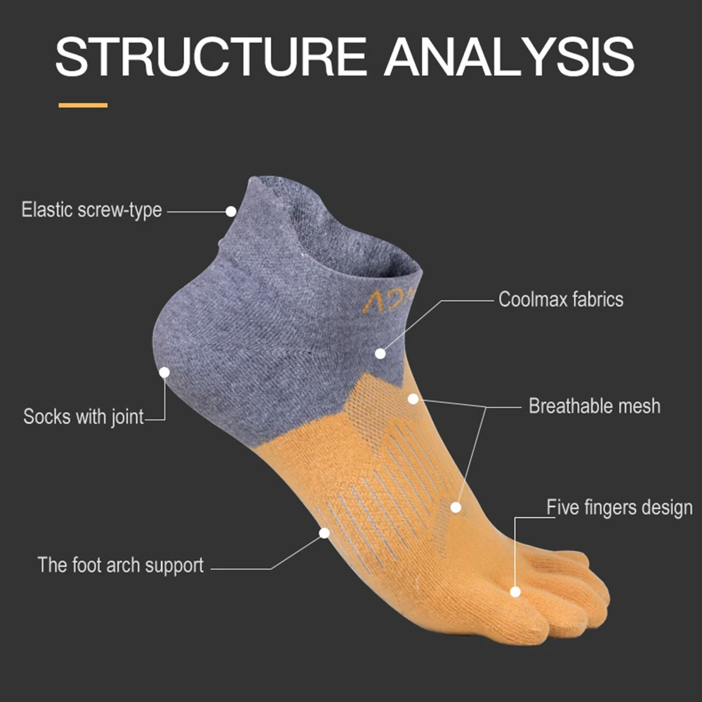 Toe Socks 2021 New Ultra Run Lightweight No-show Blister prevention Five Fingers Running Basketball Yoga Socks Men 2 Pairs