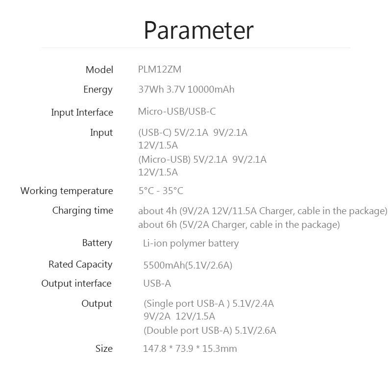 Xiaomi Power Bank 3 10000 мАч двойной USB внешний аккумулятор Quick Charge 0 Micro кабель 18 Вт