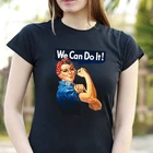 Винтажная футболка с коротким рукавом FM Rosie We Can Do It Geek, женская футболка, Fraley ROSIE THE RIVETER Феминистская футболка, дропшиппинг