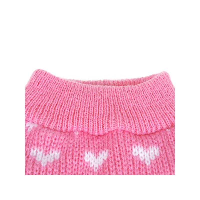 Свитер для собак с сердечками одежда домашних животных теплые вязаные топы