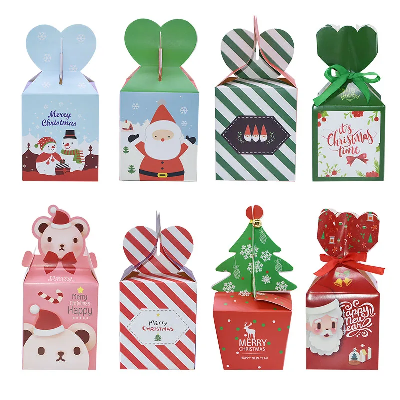 5 шт. рождественские бумажные подарочные коробки конфеты Санта Клаус сумки
