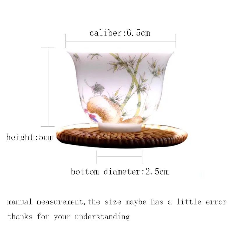 Женская чашка для чая с ручной росписью маленькие чаши китайские зеркальные