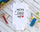 Детское боди с надписью Мама + папа = Я