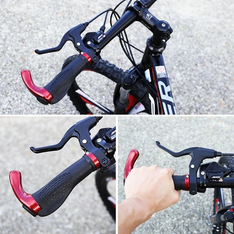 Bicycle Grip Handlebar End Cap Aluminium Alloy Lock Mountain Handle Bar Bike Anti-Skid Rubber Skid-Proof Grips -40 | Спорт и
