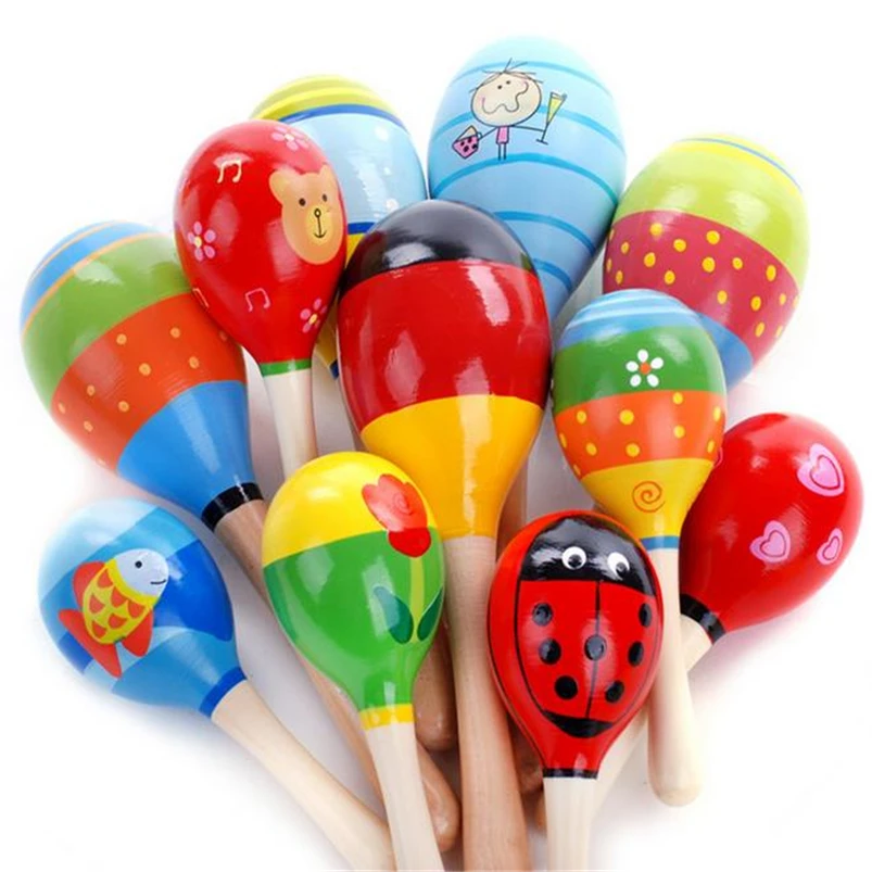 Погремушки детские развивающие деревянные 10 шт./лот 19 см 23 см|rattle toys|hand rattlehand bell |