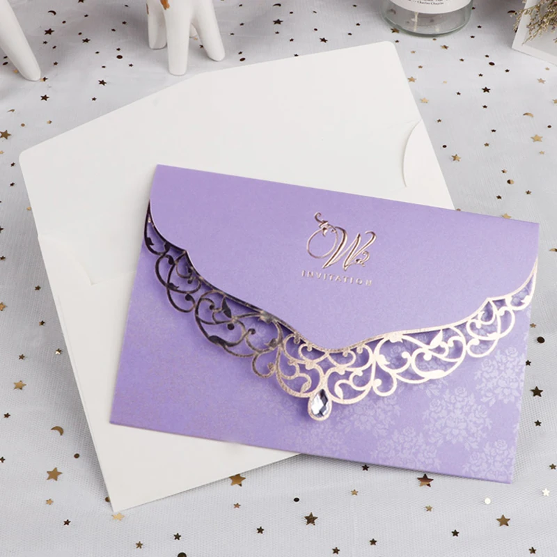 Пригласительные открытки на свадьбу Вырезанные лазером 1 шт. | Дом и сад