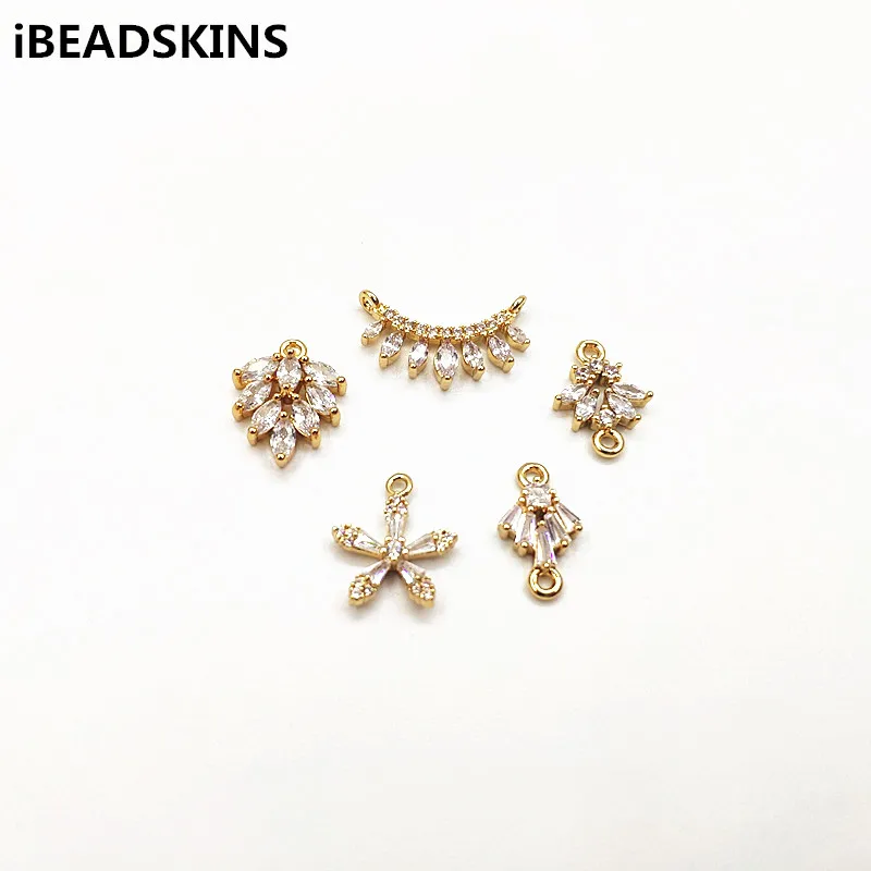 Новое поступление! 50 шт. медь с кубическими соединительные Звенья из циркония для