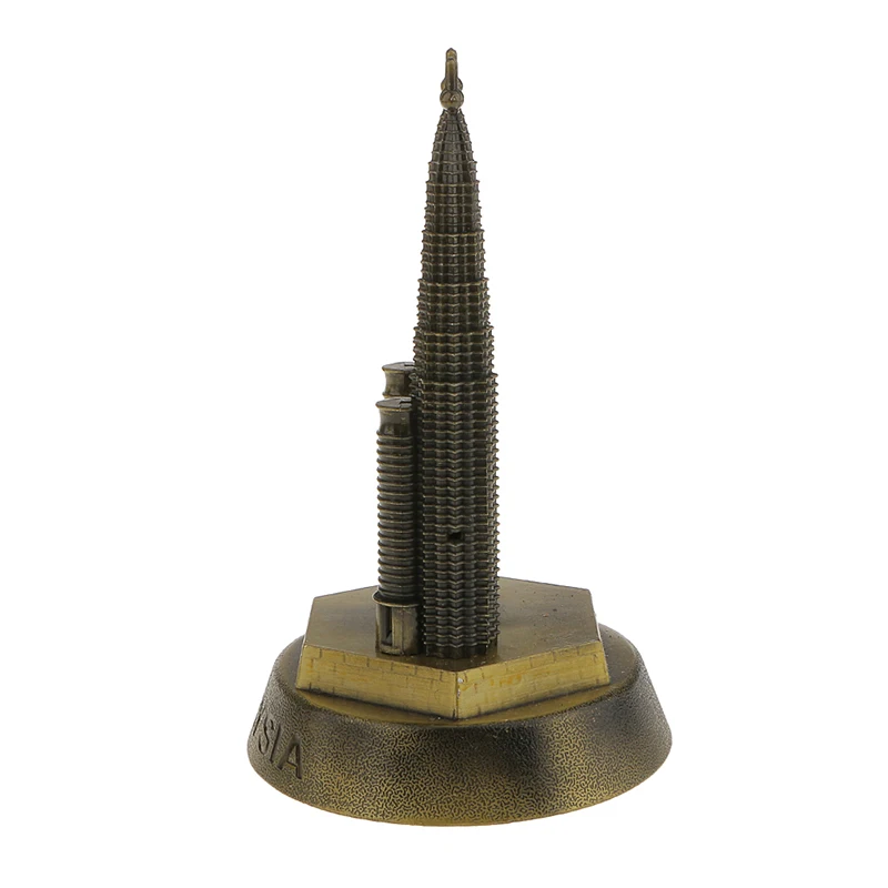 1 бронзовая двойная башня модель металла известная знаковая архитектура