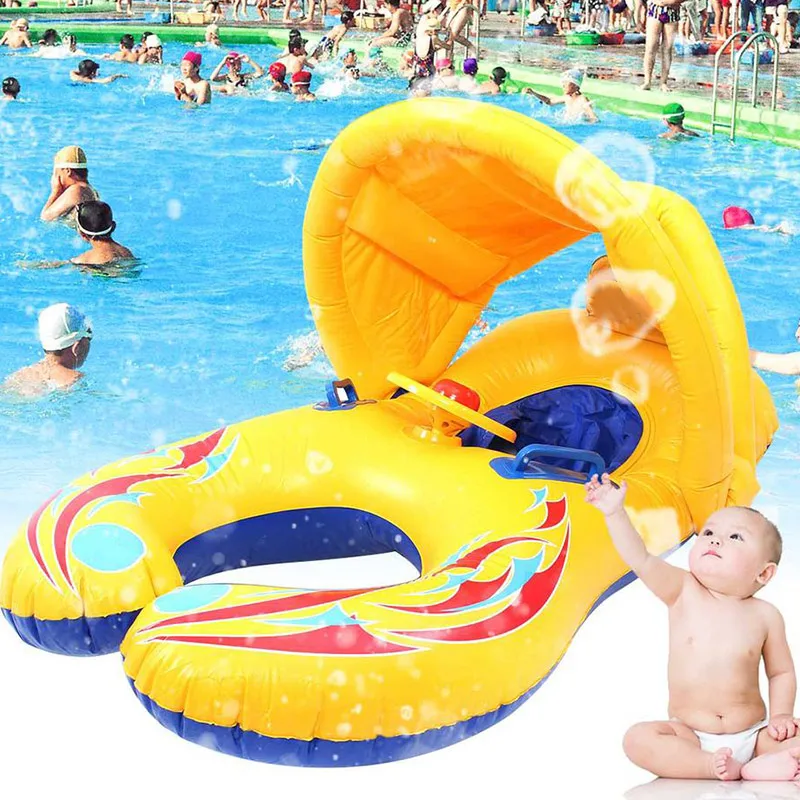 

Inflatable Swimming Pool Rings Child Kids Baby Mother Safety Swim Pool Ring Children Water Play Games Seat Float Boat Summer