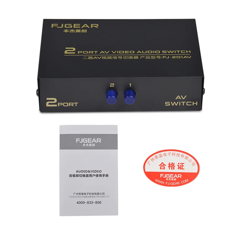 2 порта аудио видео RCA переключатель сплиттер селектор AV сигнал композитный