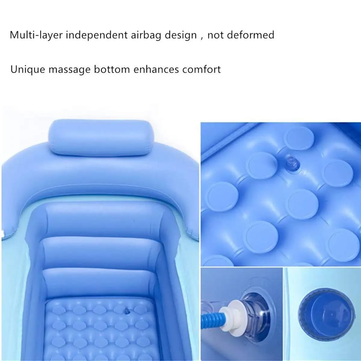 

Inflatable Bath Folding Adult Portable Inflatable Bathtub Blow Up Air Bath Tub PVC Anti-Slippery Air Pump Family Bathroom SPA