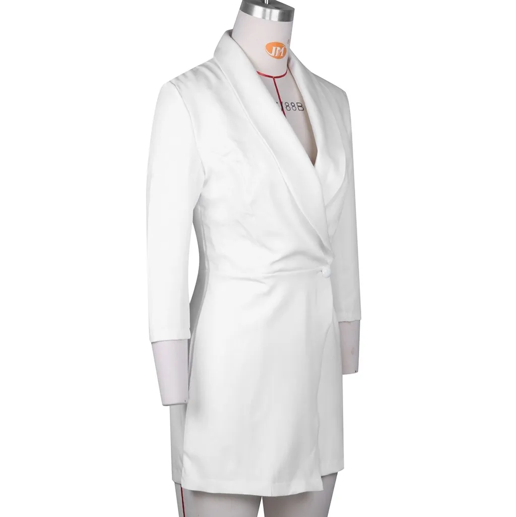 Женский блейзер с укороченным рукавом однотонный повседневный комбинезон без