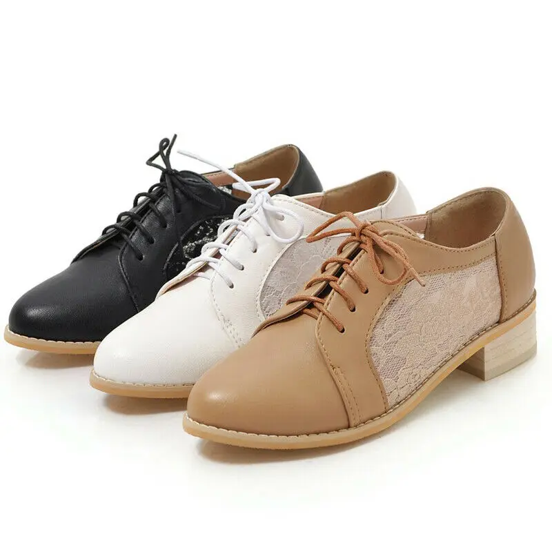 

Women's Ladies Brogues Oxfords Flats Pointed Toe Breathable British Style Vintage Casual Work Sneakers Creeper Shoes