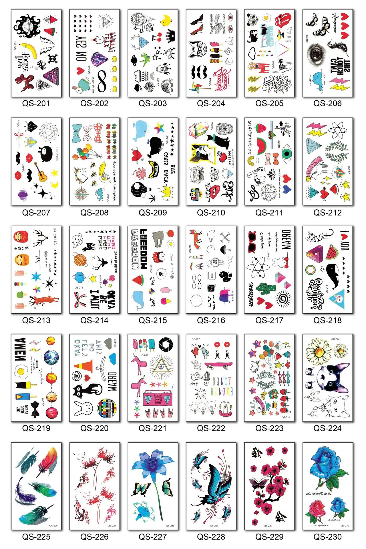 

Cartoon Faux Flower Stickers Waterproof Temporary Tattoos Sticker Kids Children Men Women DIY Body Art Fake Tatoo Hands Arm