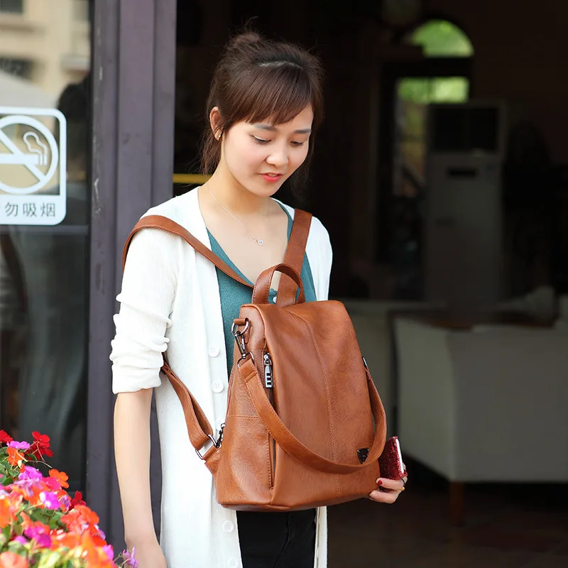 2019 Новые взрывы корейский tide Противоугонный Джокер кожаный женский рюкзак