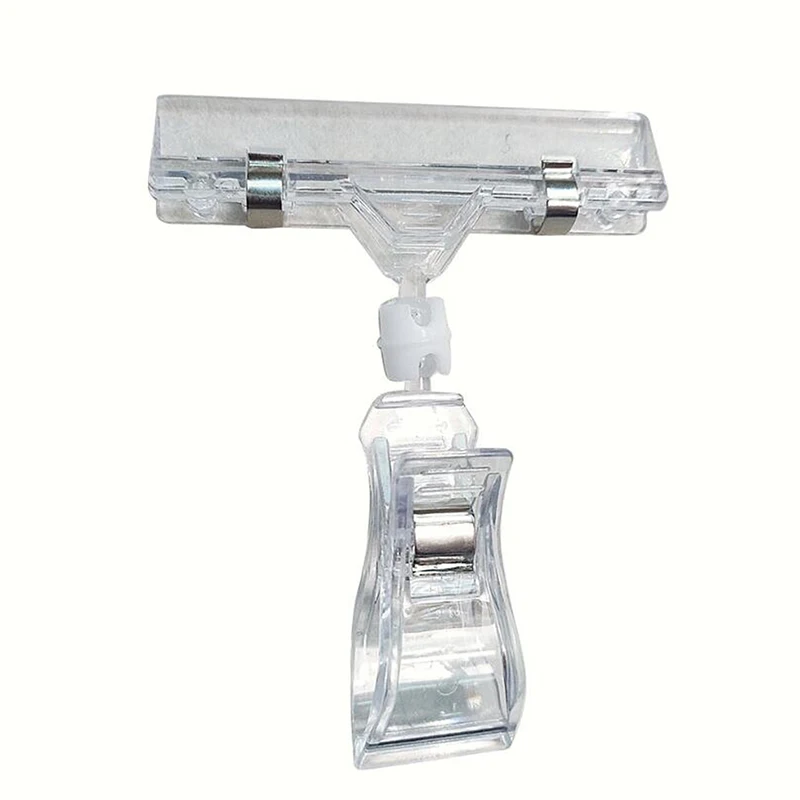 

1PC Transparent Plastic Card Display Stand Card Holder Double Clips Adjustable Card Sign Holder Advertising Business Folder