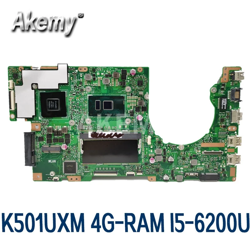 

Akemy Новинка! Материнская плата K501UXM для ноутбука Asus K501UW K501UXM K501UQ, оригинальная материнская плата 4 Гб, I5-6200U/I5-6198UU