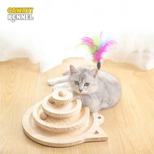 CAWAYI питомник твердые деревянные игрушки для кошек петля трек с