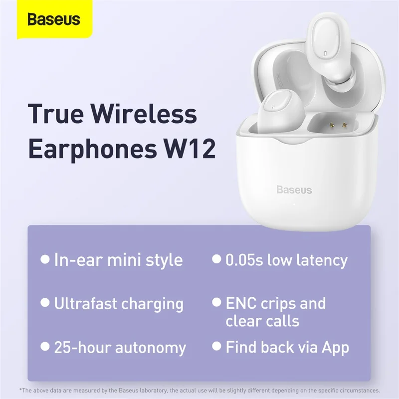 TWS-наушники Baseus W12 с поддержкой Bluetooth 5 1 | Электроника