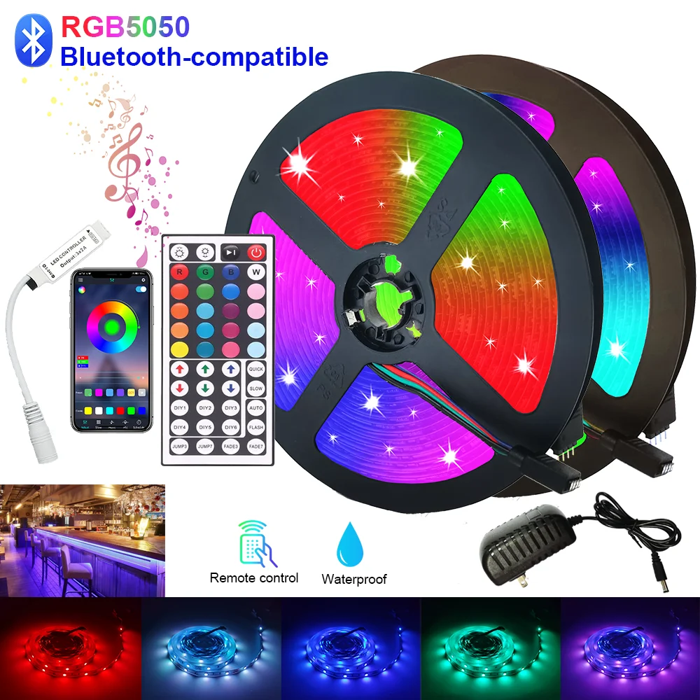 Светодиодная RGB-лента 5050 с поддержкой Bluetooth 5/10/15/20 м Умное светодиодное освещение