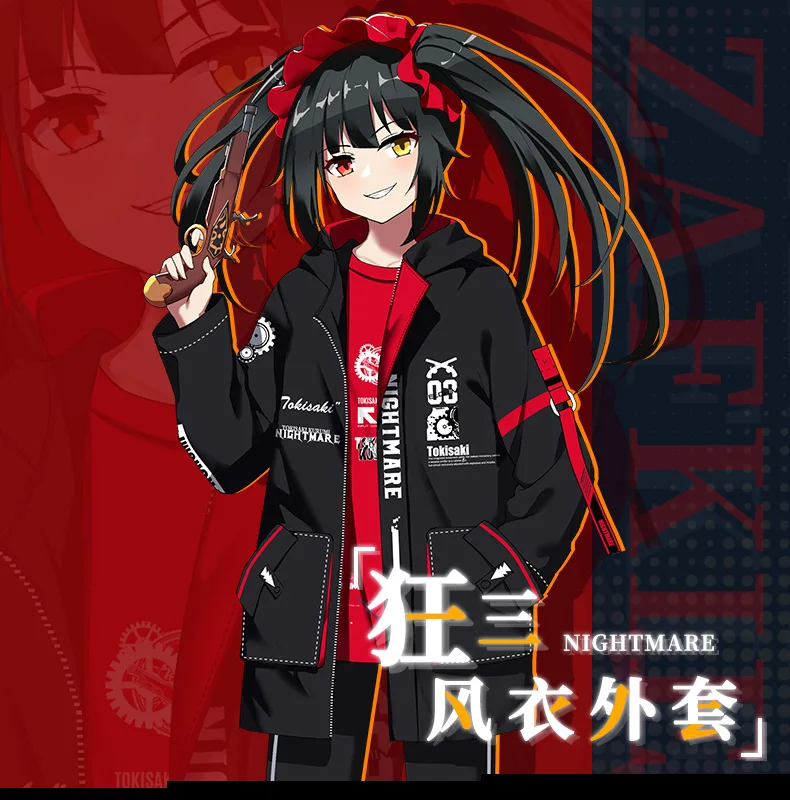 Аниме Рандеву с Куруми токисаки Модный утепленный пуховик капюшоном Ветровка