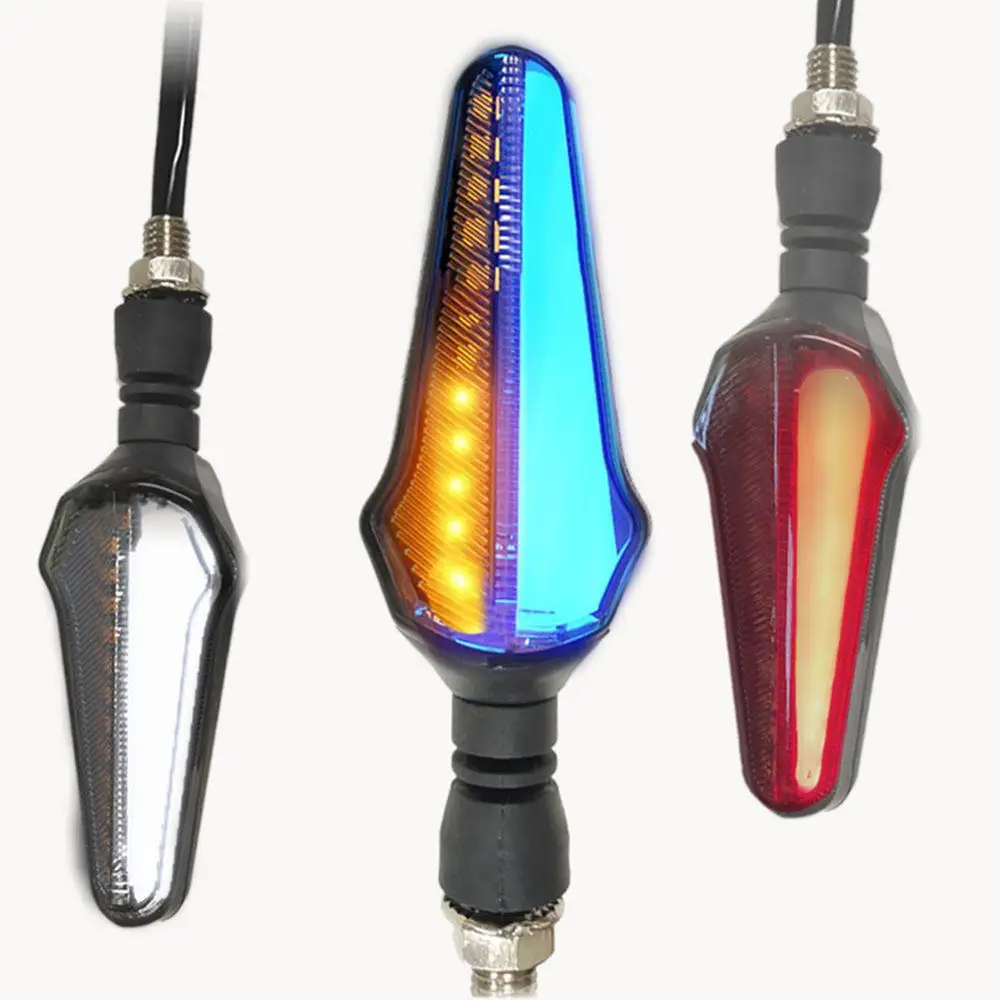 

2Pcs 24LED Two-color Guide Motorcycle Water Turn Signal Daytime Running Brake Light Integration