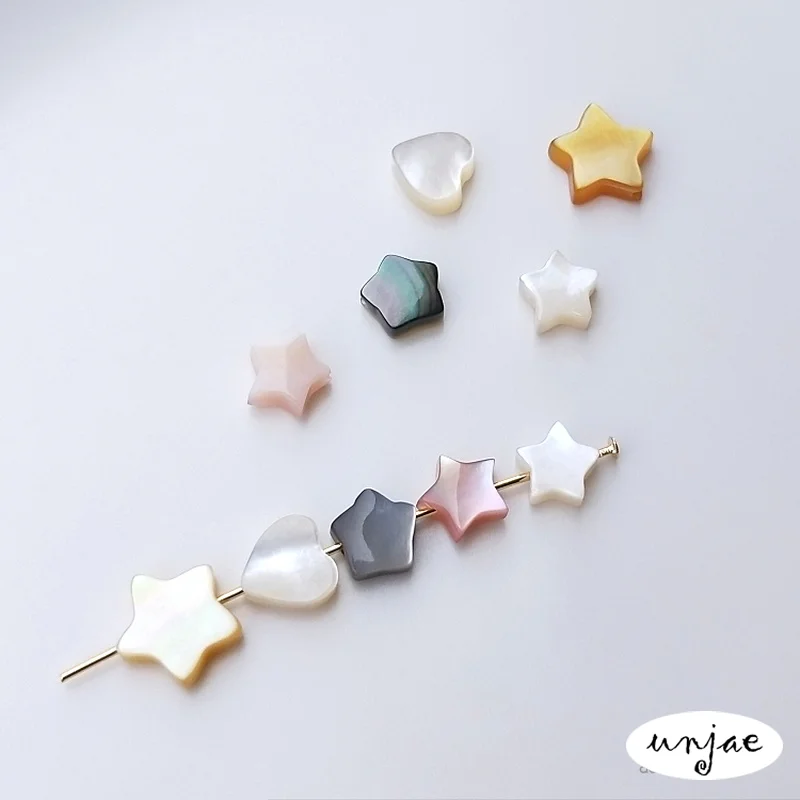 

Custom natural shell five-pointed starlet love perforated accessories pearl belle powder diy jewelry ear pendant jewelry jewelry