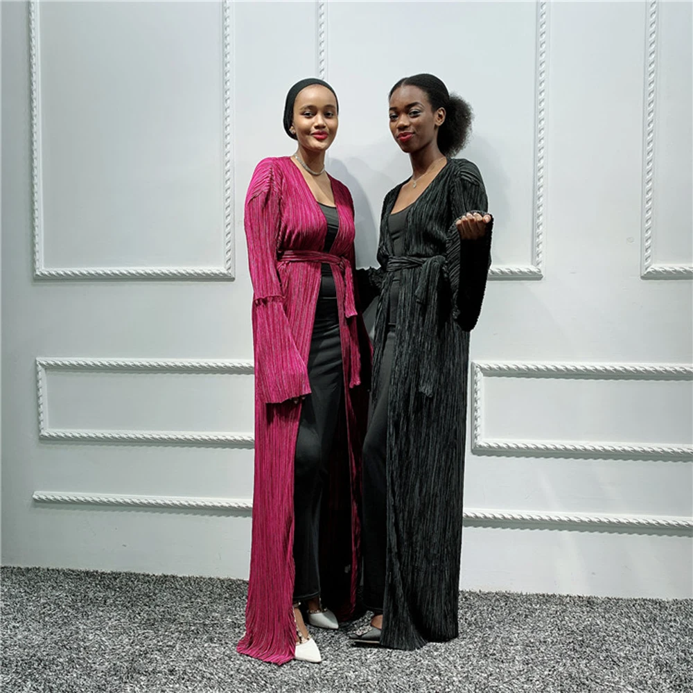 Кимоно женское Плиссированное в арабском стиле мусульманский хиджаб из Дубая