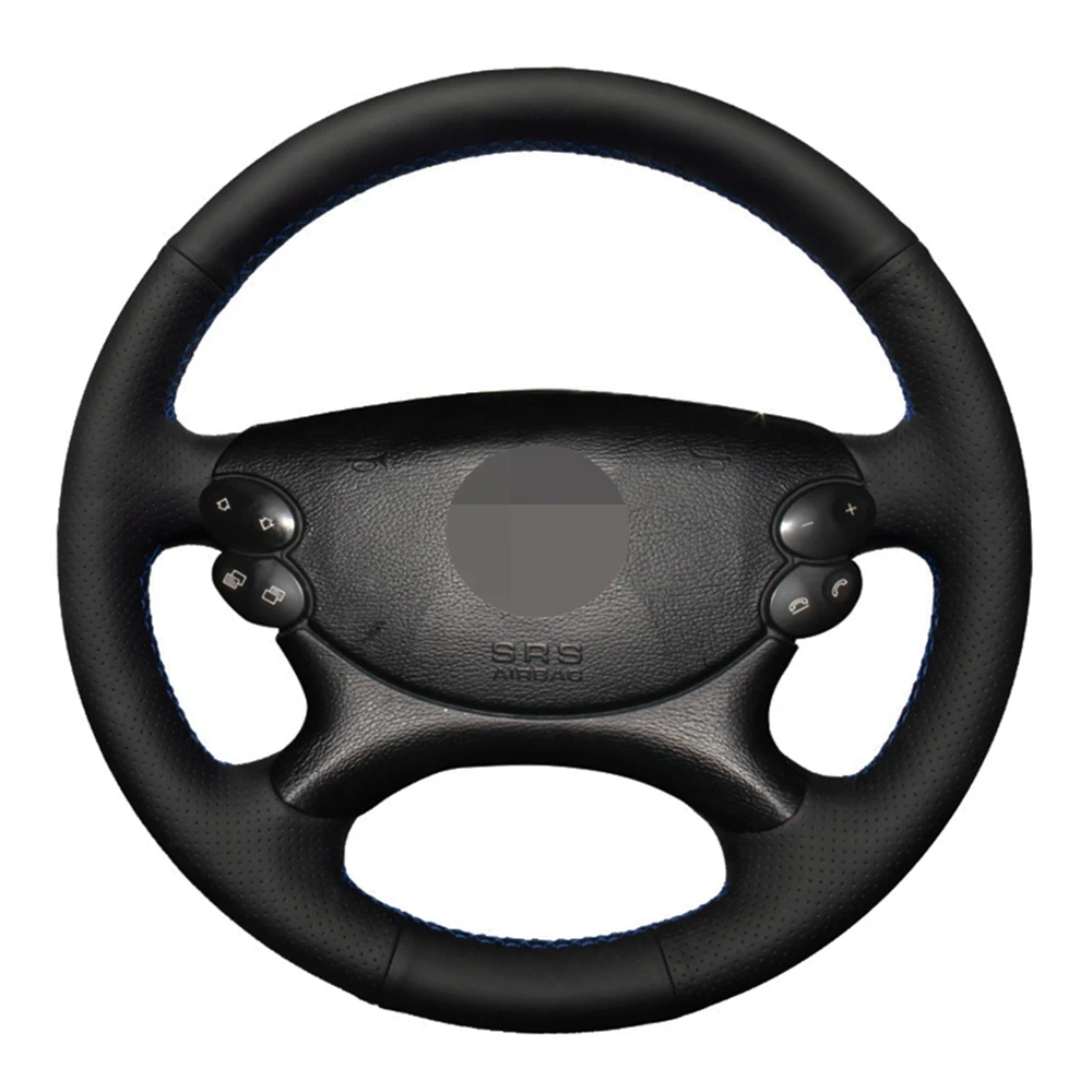 

Car Steering Wheel Cover Black Genuine Leather For Mercedes Benz E-Class W211 E230 E280 E350 CLS-Class CLS350 CLS500