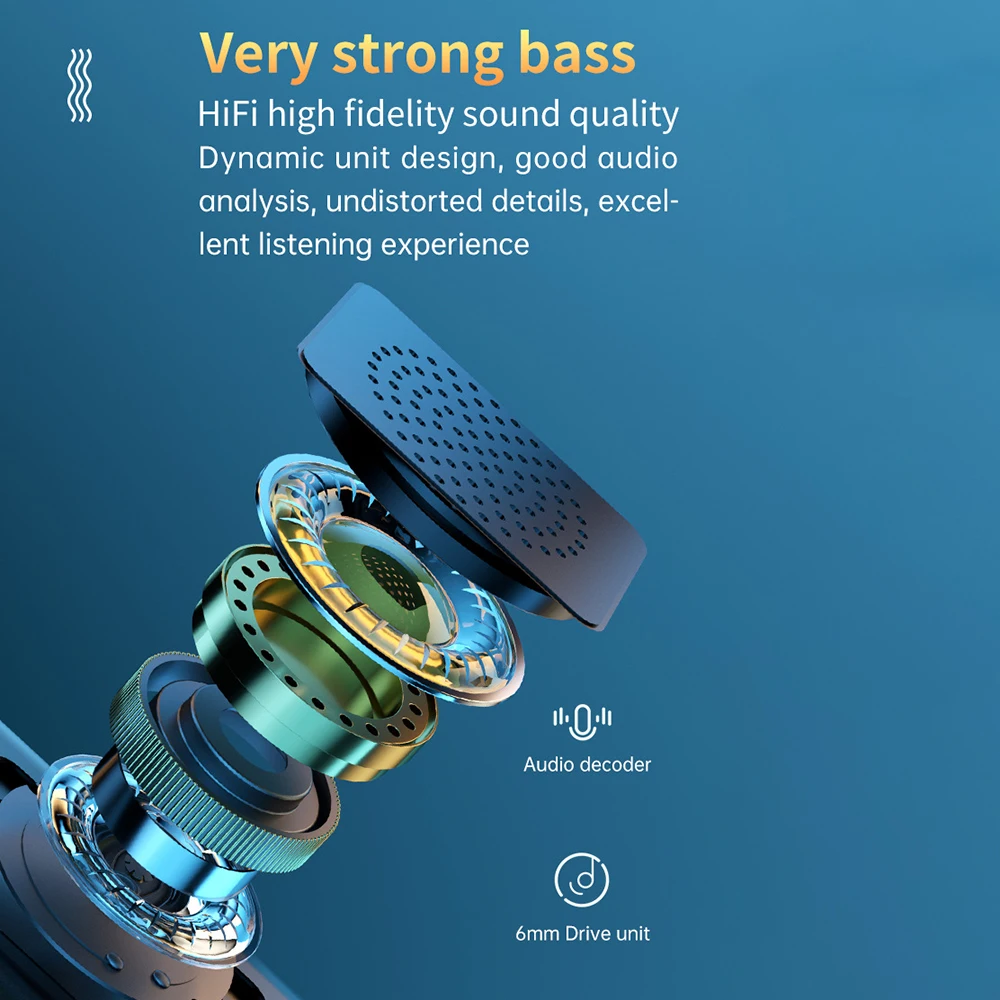 3D HiFi стерео беспроводные наушники умные с шумоподавлением CVC спортивные