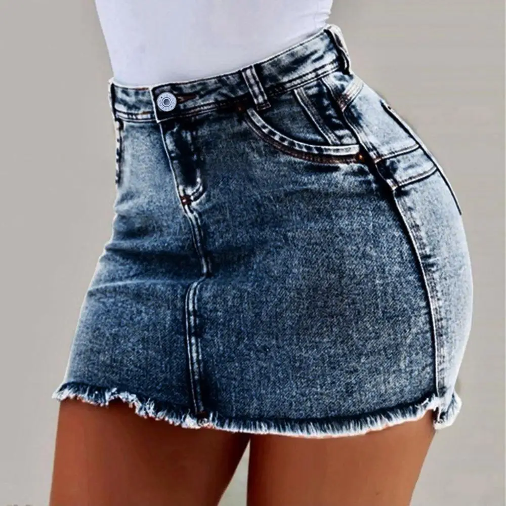 New Women Summer Short Jeans Denim Female Pockets Wash butts Mini Sexy &ampClub Slim Skirt | Женская одежда