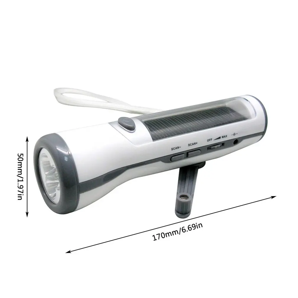 Уличный солнечный светильник для вспышки fm радио USB флэш ручной кривошипный