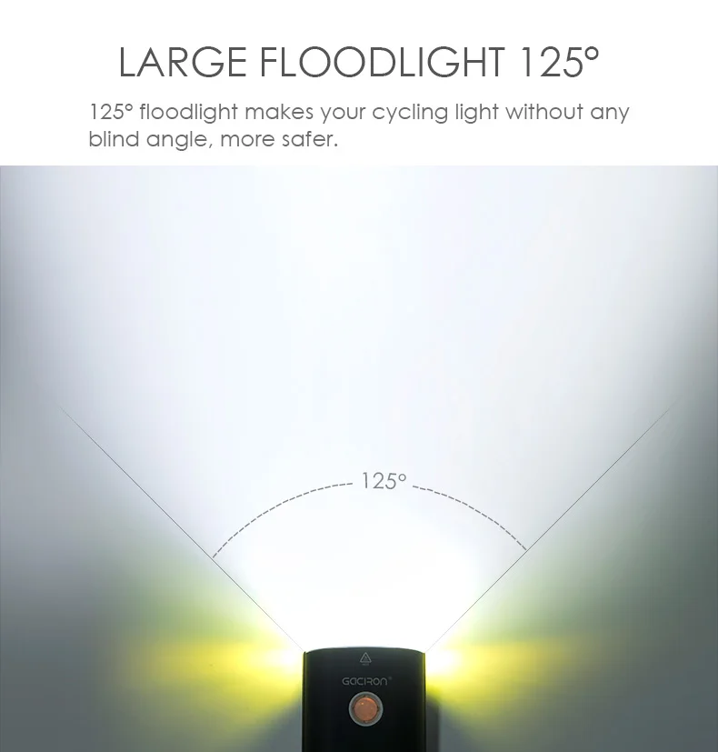

Bicycle front light IPX6 waterproof 1600 lumens bicycle light USB rechargeable 5000mAh power bank