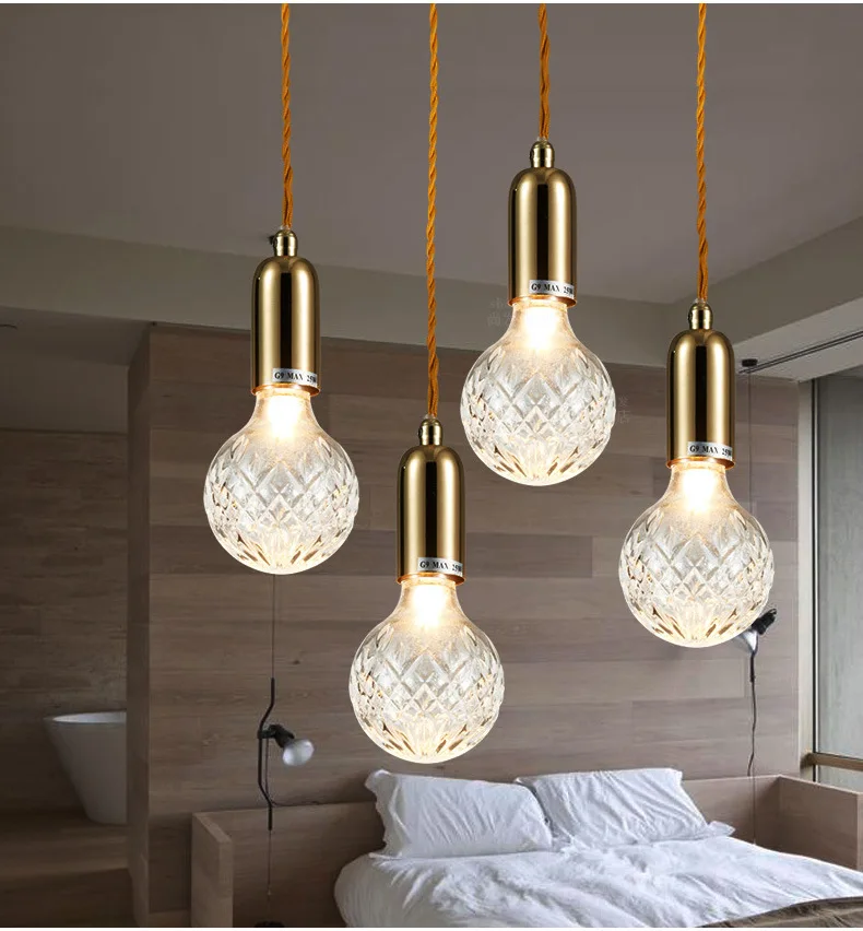 

vintage glass ball crystal chandelier ceiling luminaire suspendu lustres para quarto cocina accesorio lampes suspendues