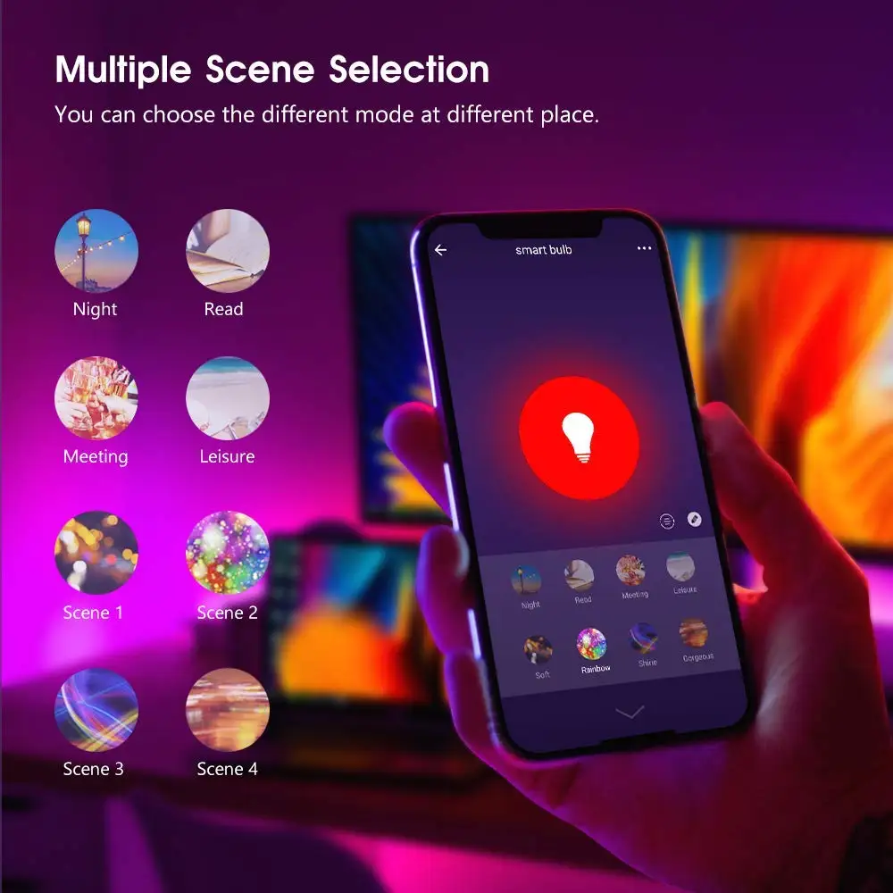 Smart Light Bulb LED RGB Color Changing E27 100W Equivalent Compatible with Alexa and Google Home IFTTT BR30 WiFi | Лампы и освещение
